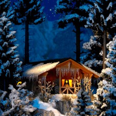 1085 - Winter Hut With Lighting