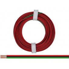 Triple wire -  3x0,14mm² - red/black/green - 5 meters