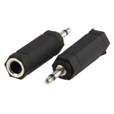 Mono-Audio-Adapter 3.5 mm Male - 6.35 mm Female Black