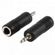 Stereo-Audio-Adapter 3.5 mm Male - 6.35 mm Female Black