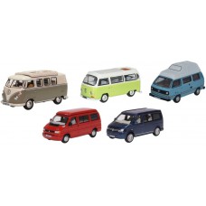 VW - CAMPER SET T1/T2/T3/T4/T5 - 5 CAR SET